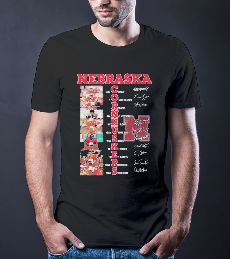 Nebraska Cornhuskers Football Legendary Player Signatures And Photos T-Shirt
