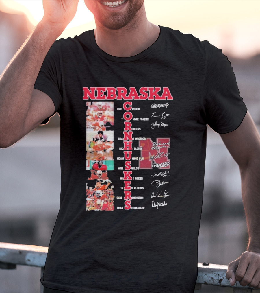 Nebraska Cornhuskers Football Legendary Player Signatures And Photos T-Shirt