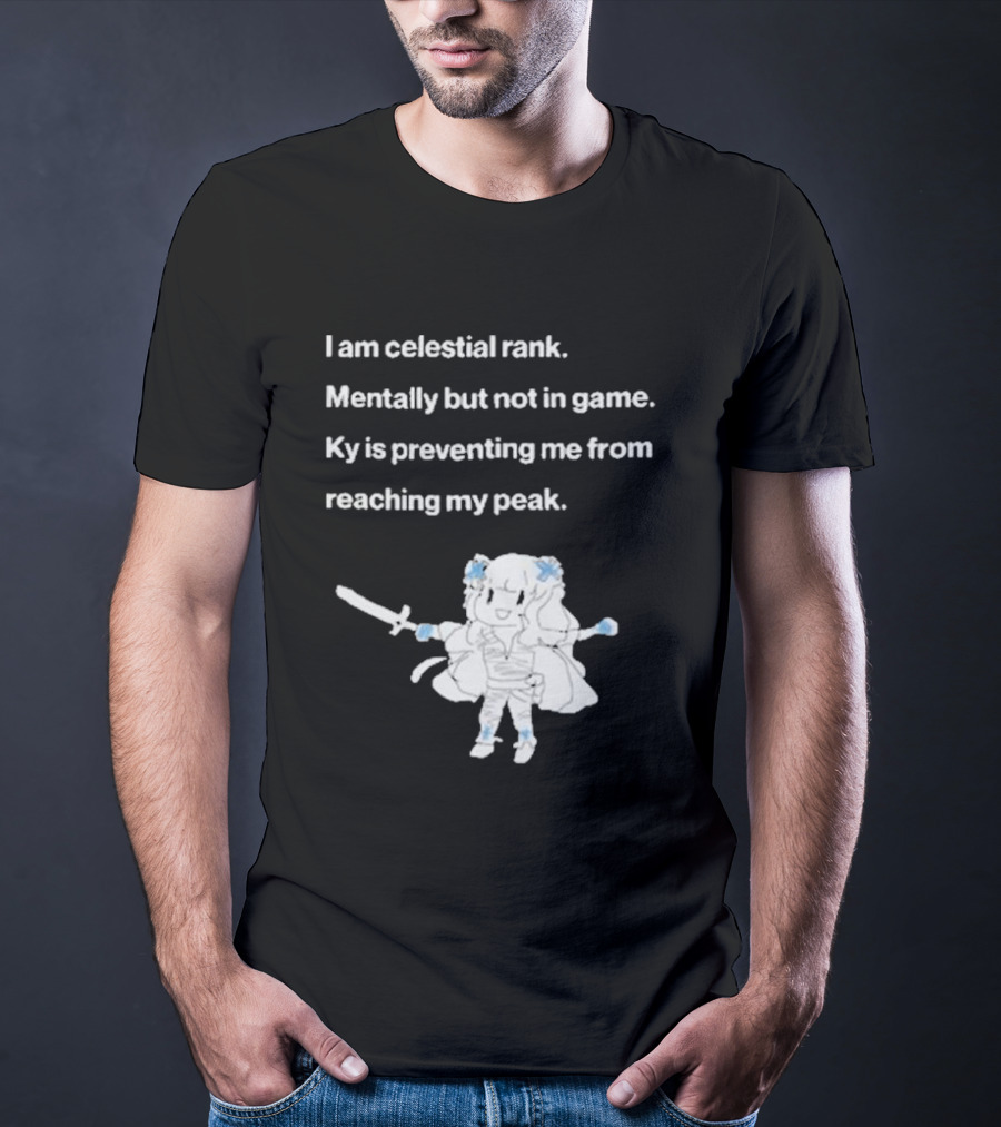 I Am Celestial Rank Mentally Not In Game Ky Is Preventing Me From Reaching My Peak Warrior Character T-Shirt