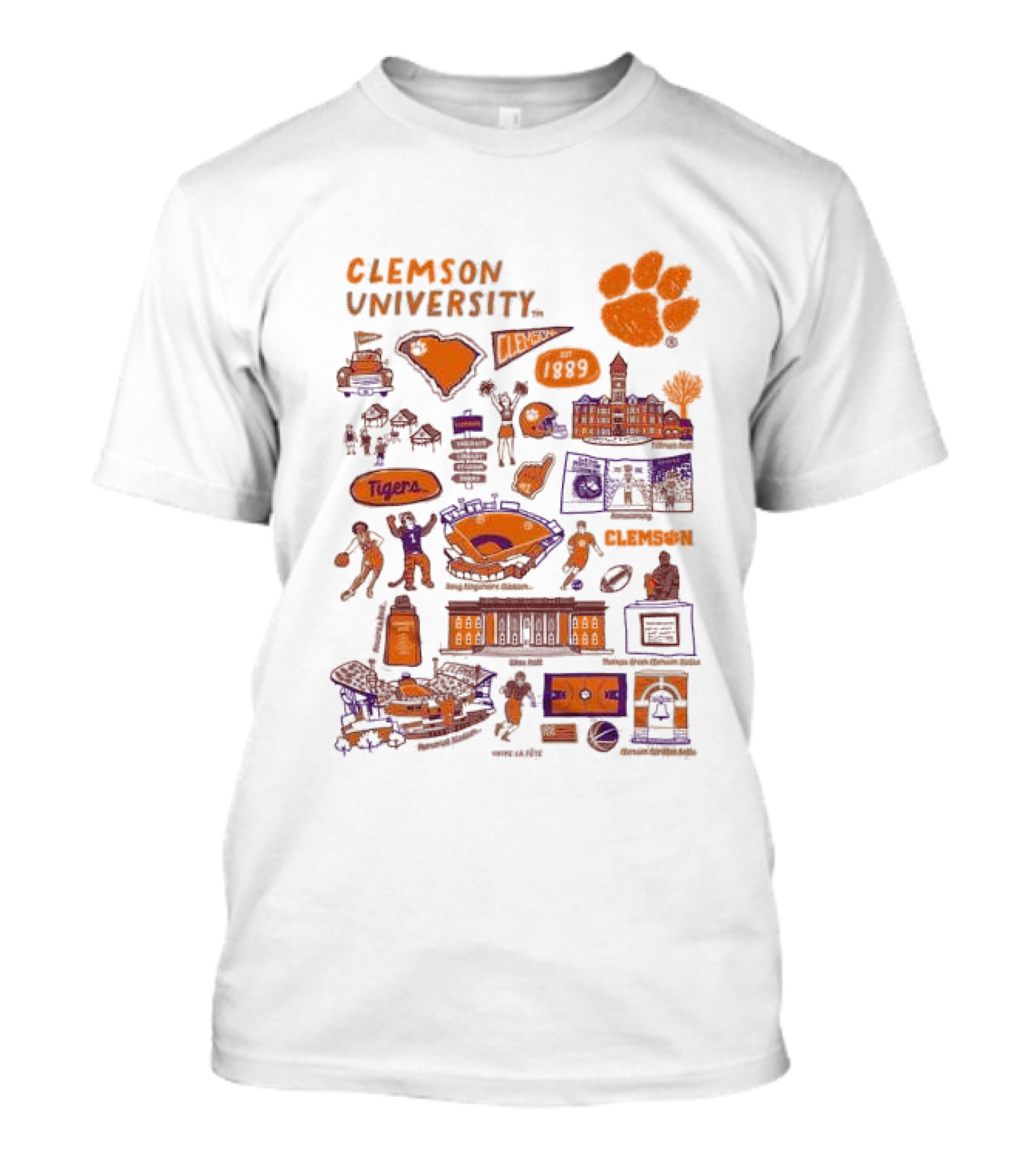 Toddler Vive La Fete White Clemson University Tigers 1899 Impressions T-Shirt