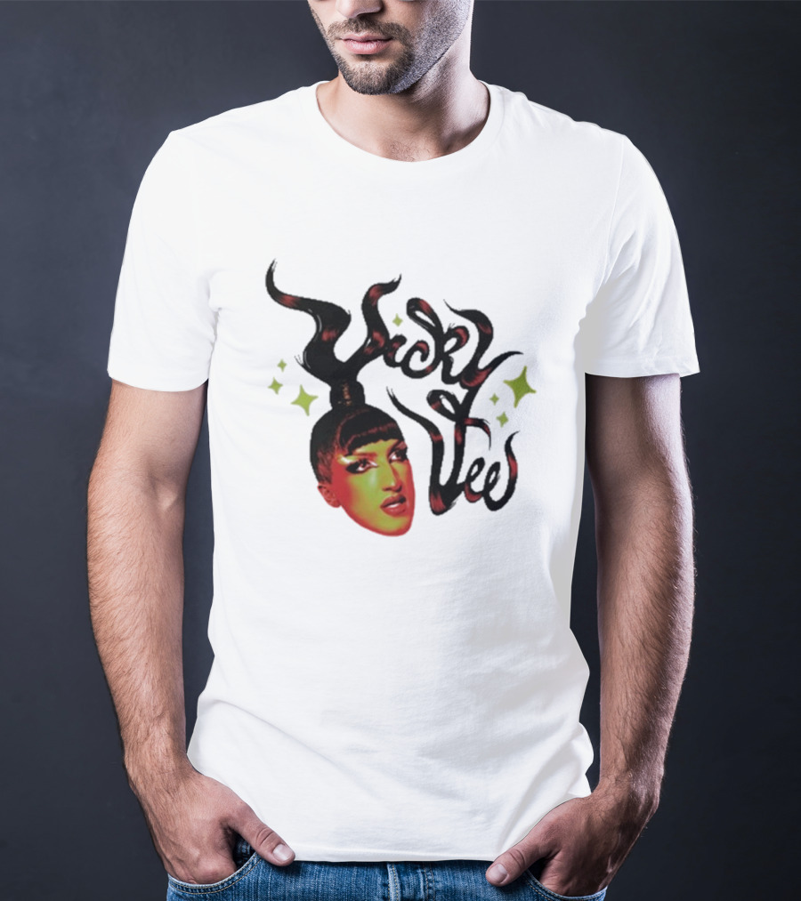 Vicky Vee Stylized Hair And Glittery Accents T-Shirt