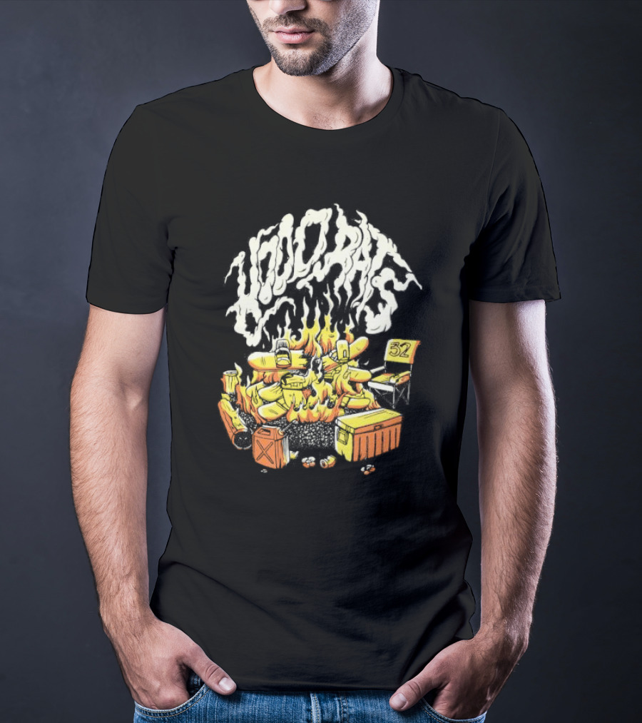 Hood Rats Burning Collection Campfire Skateboarding Thirtytwo T-Shirt