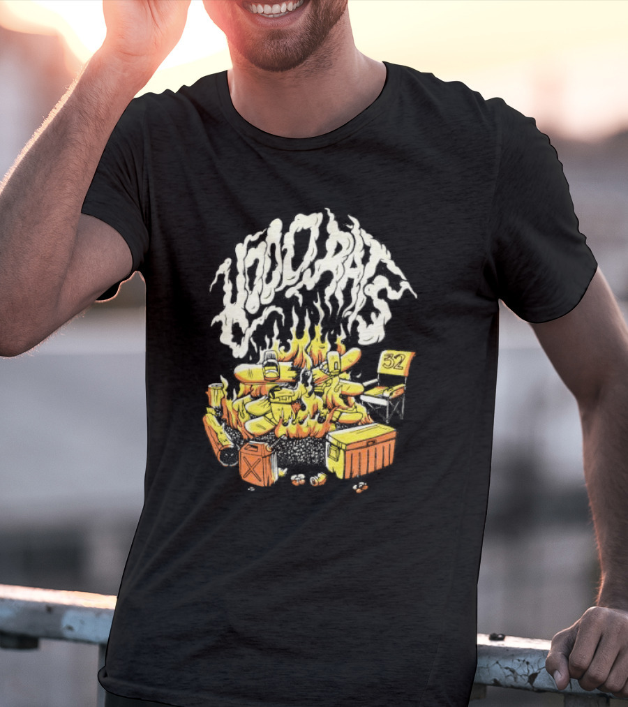 Hood Rats Burning Collection Campfire Skateboarding Thirtytwo T-Shirt
