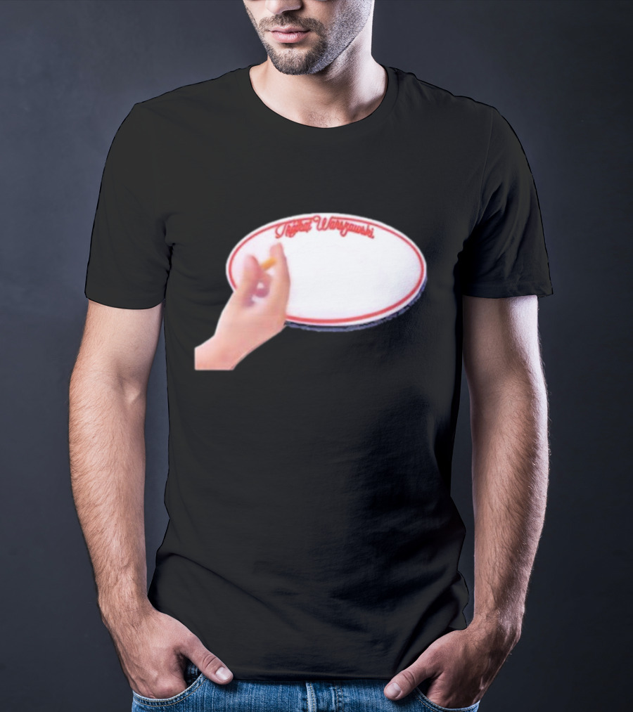 Trójkąt Warszawski White Plate With Hand And Cigarette T-Shirt