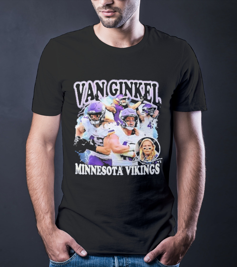 Van Ginkel Minnesota Vikings Football Action Montage T-Shirt