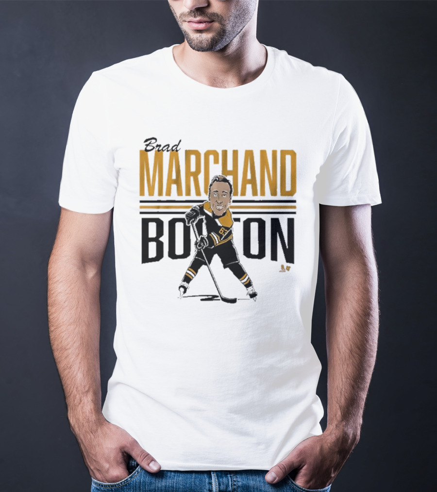 Brad Marchand Boston Center Ice Caricature T-Shirt