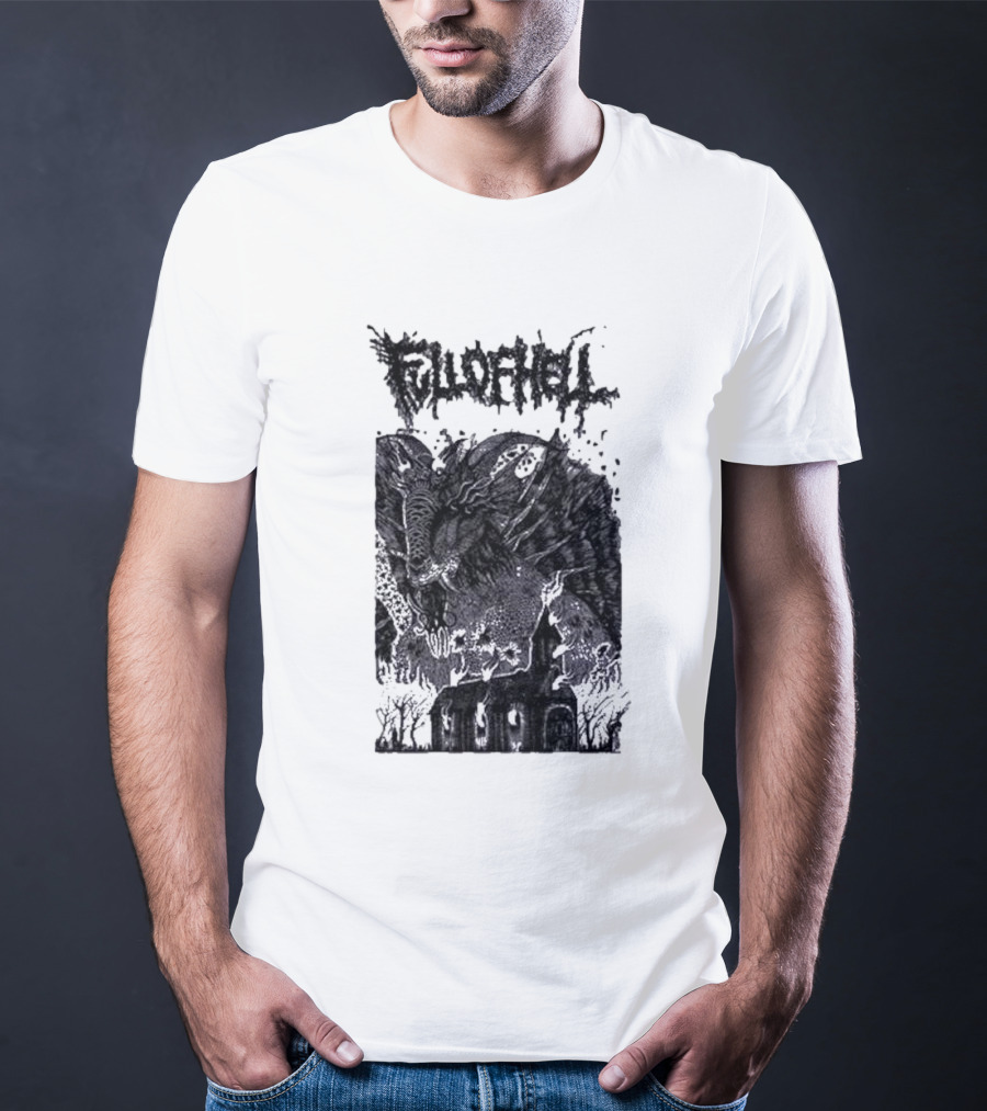 Full Of Hell Demon Goat Over Church Scene T-Shirt