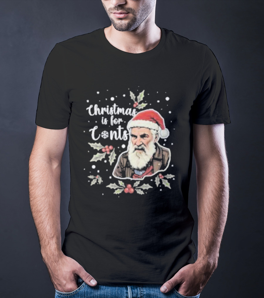 Jim Brassic Christmas Is For Cnts Santa T-Shirt