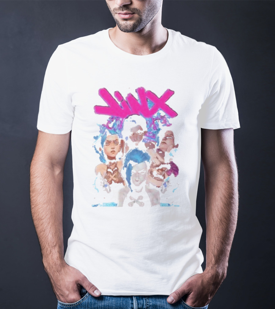 Jinx Arcane Vintage League Of Legends Character Montage T-Shirt