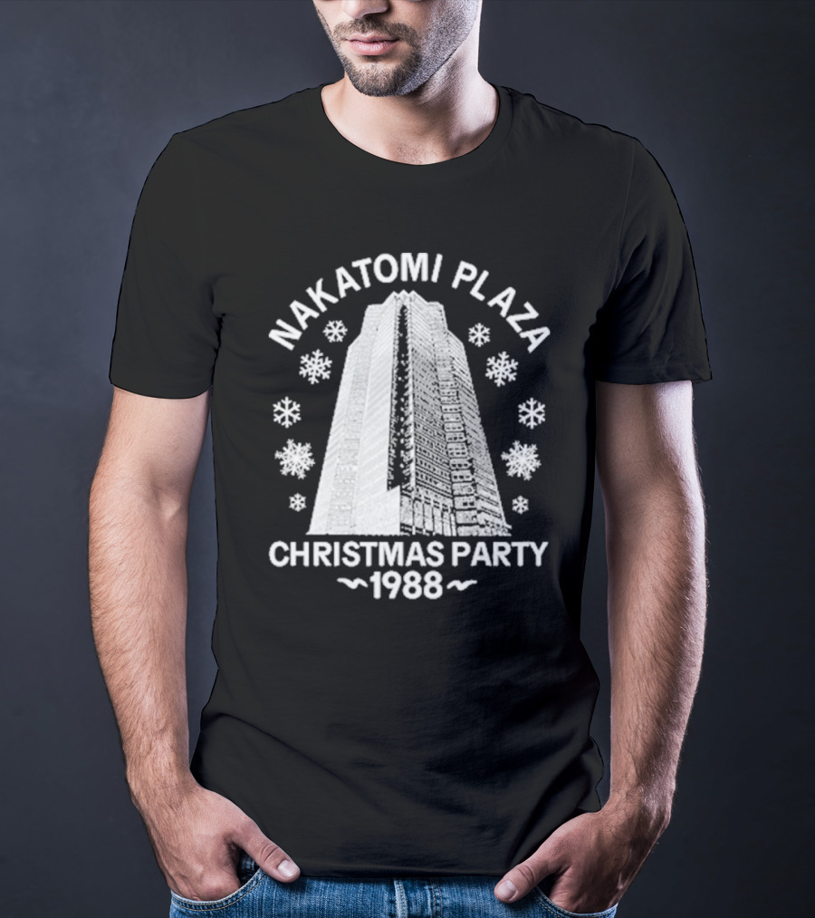 Nakatomi Plaza 1988 Christmas Party With Snowflakes T-Shirt
