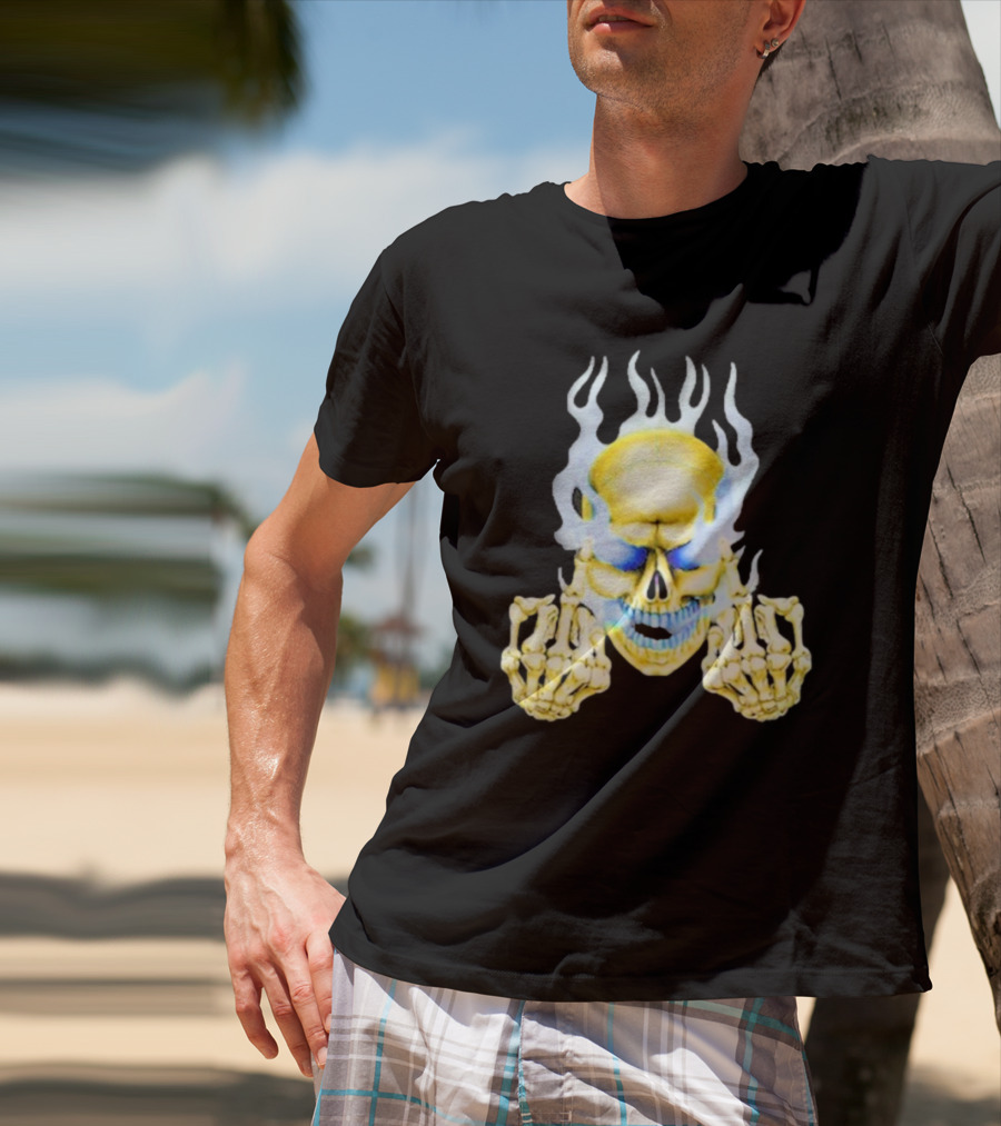 Skull Babbitt Revived Flaming Skeletal Embrace T-Shirt