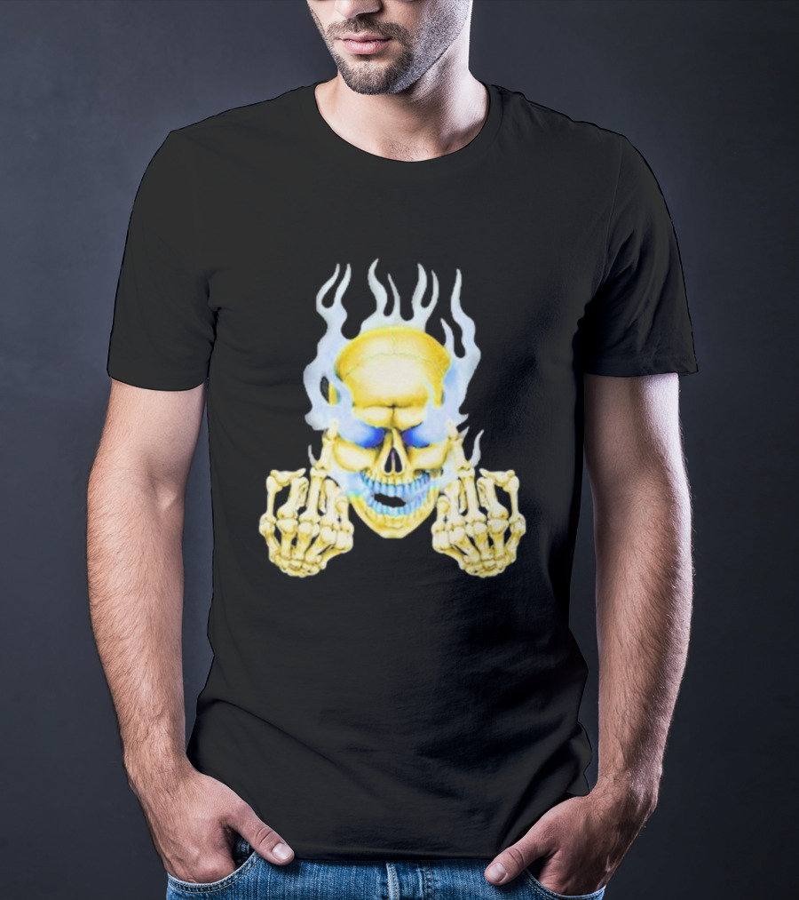 Skull Babbitt Revived Flaming Skeletal Embrace T-Shirt