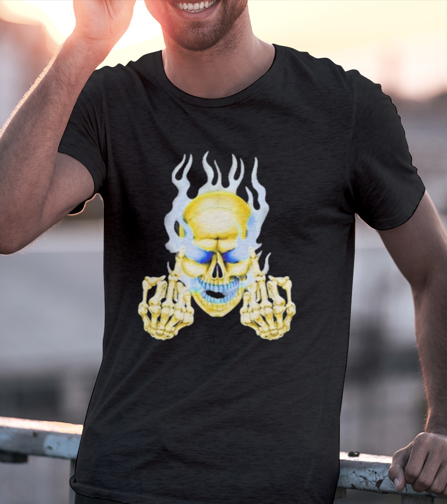 Skull Babbitt Revived Flaming Skeletal Embrace T-Shirt
