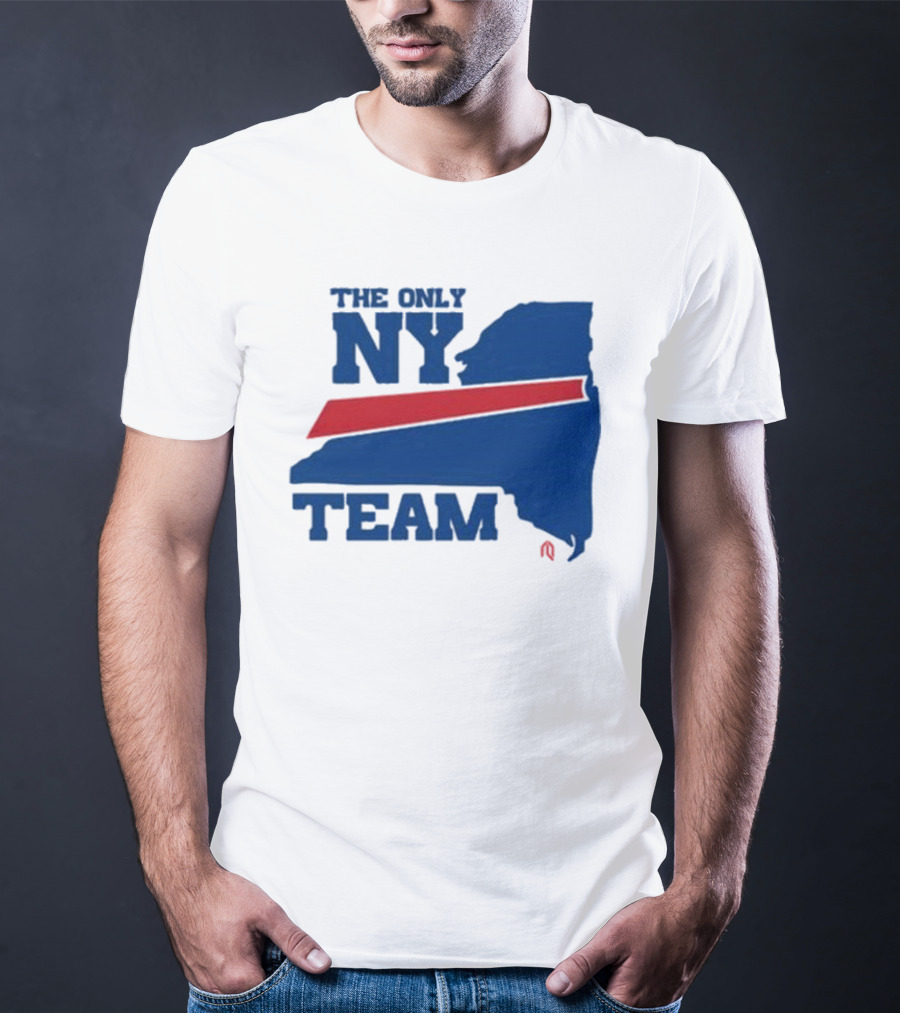 The Only NY Team New York State Silhouette Red Stripe T-Shirt