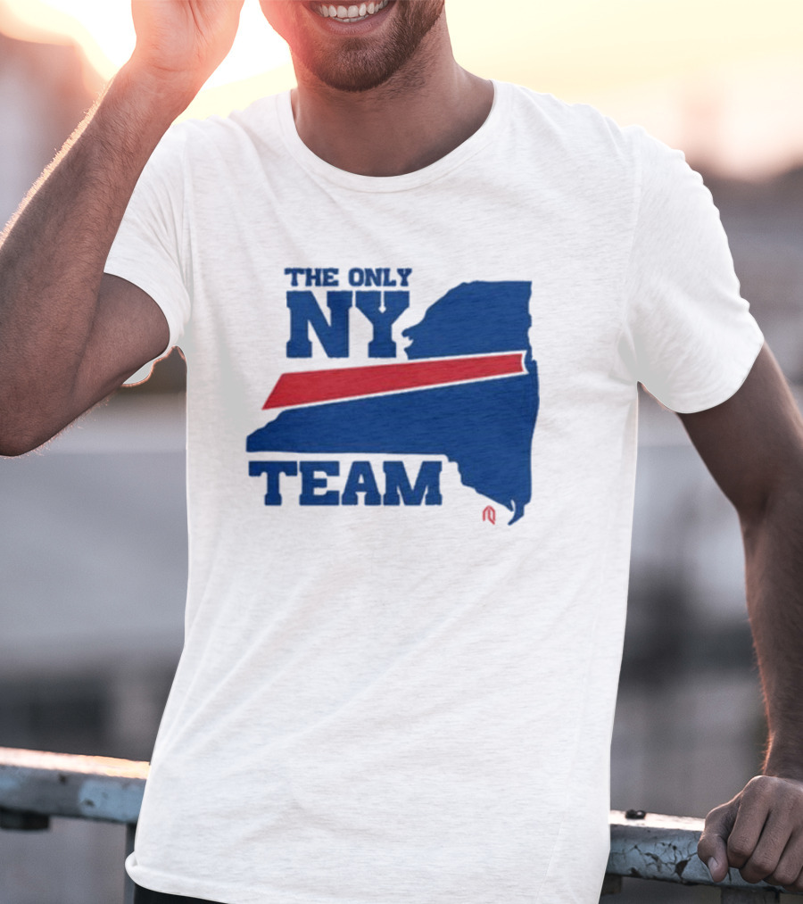The Only NY Team New York State Silhouette Red Stripe T-Shirt