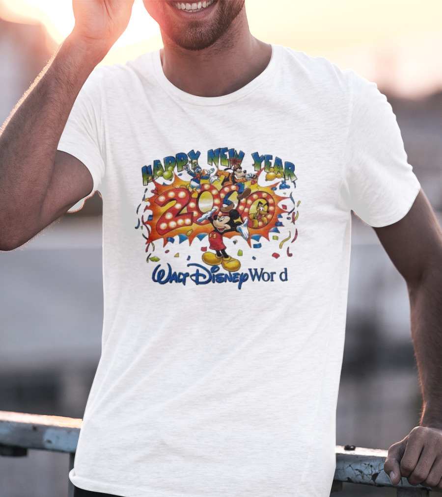Walt Disney World Happy New Year 2000 Mickey And Friends T-Shirt