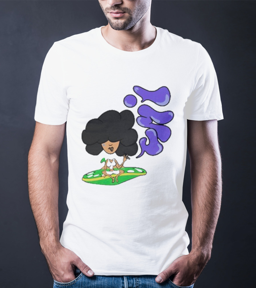 Whoisumi Umi Ufo Smoking Afro Character T-Shirt