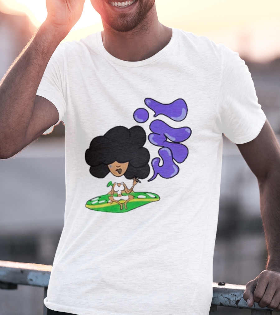 Whoisumi Umi Ufo Smoking Afro Character T-Shirt