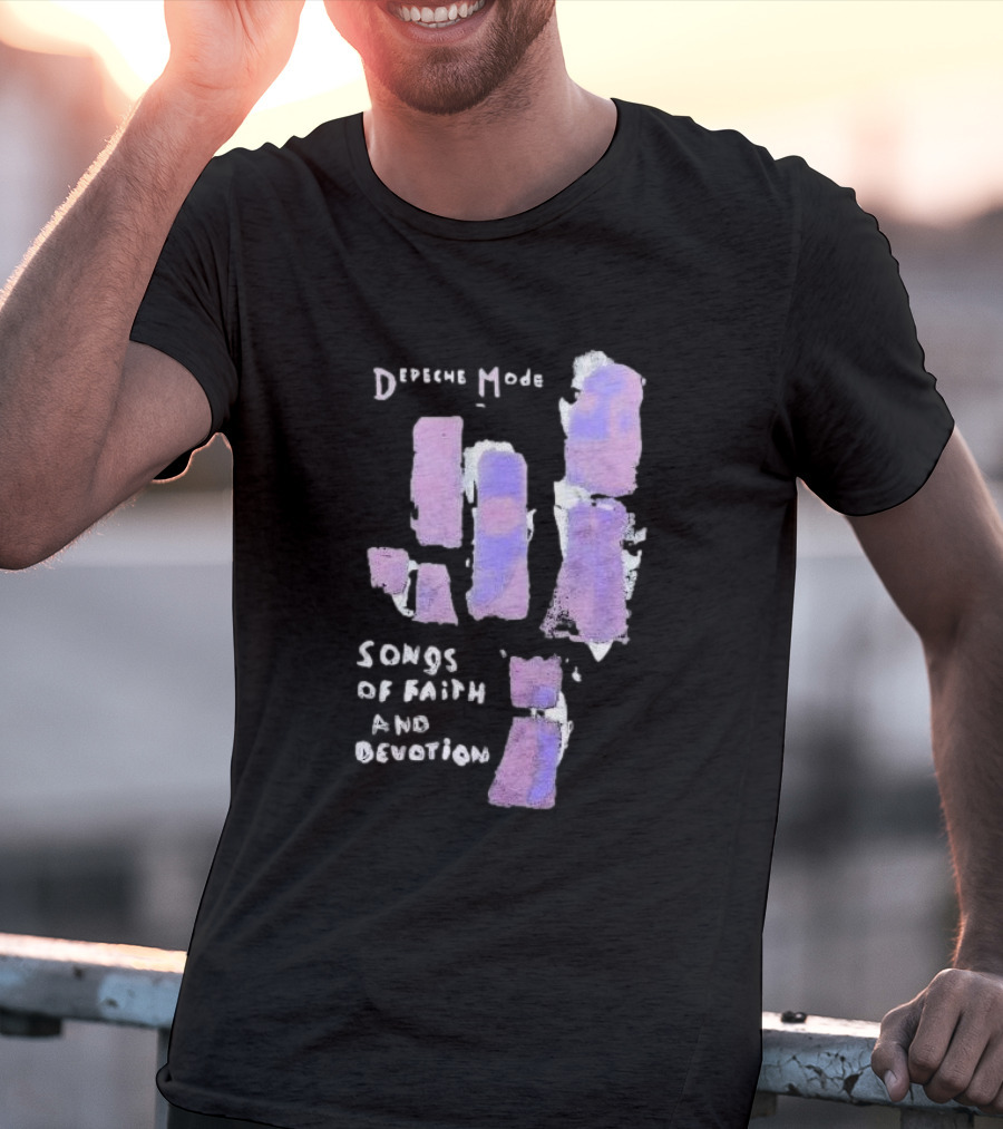 Depeche Mode Songs Of Faith And Devotion Abstract Violet Hand T-Shirt
