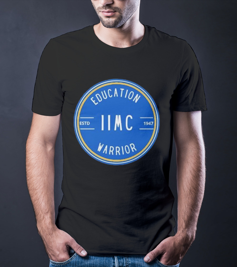 IIMC Education Warrior Estd 1947 Blue Emblem T-Shirt