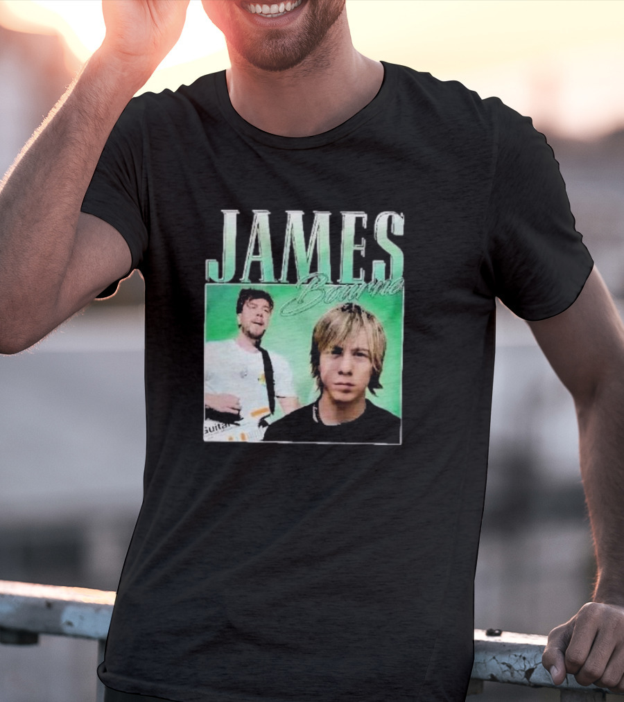 James Bourne Duo Musical Tribute Green Background T-Shirt