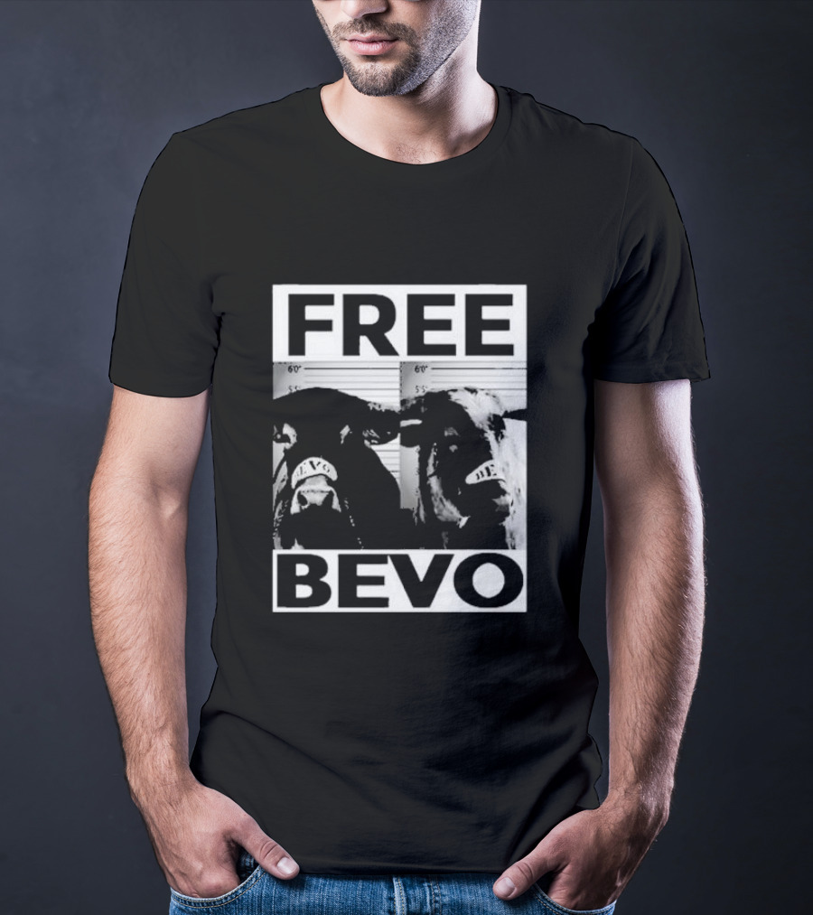 Free Bevo Mugshot Cow T-Shirt