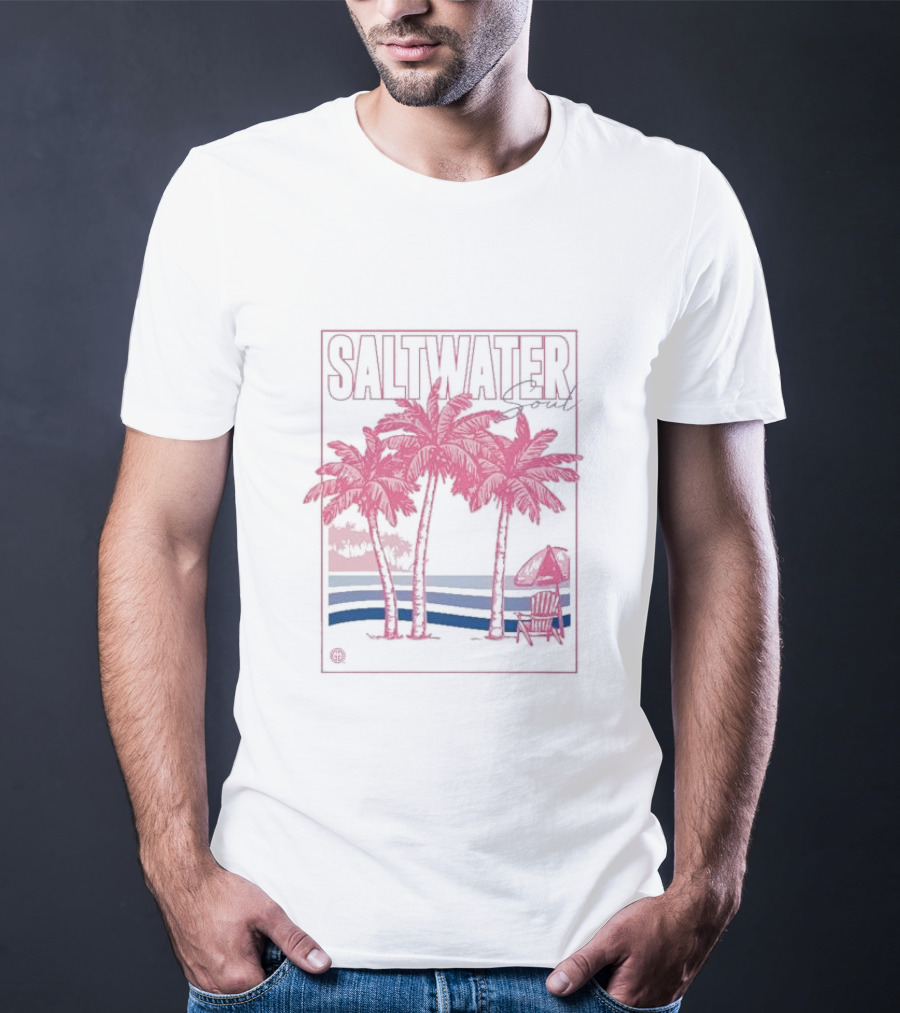 Saltwater Soul Palms And Waves Scene T-Shirt