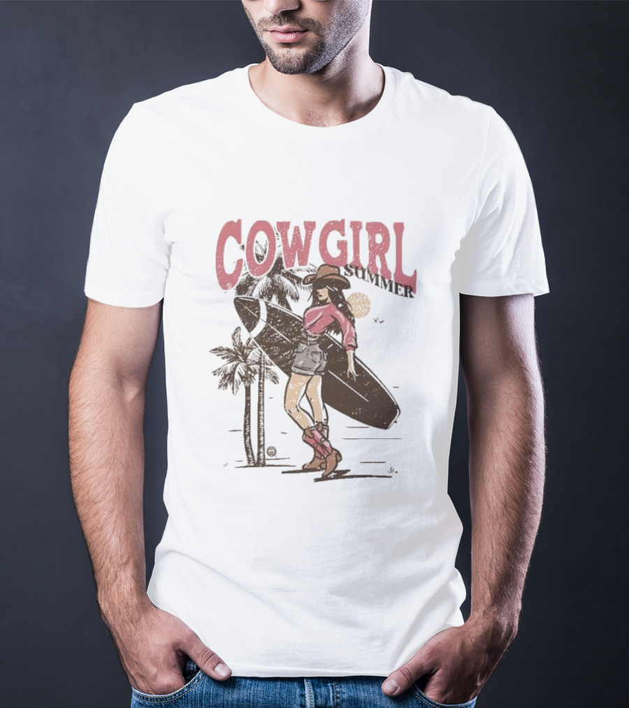 Cowgirl Summer Surfing Vibes T-Shirt