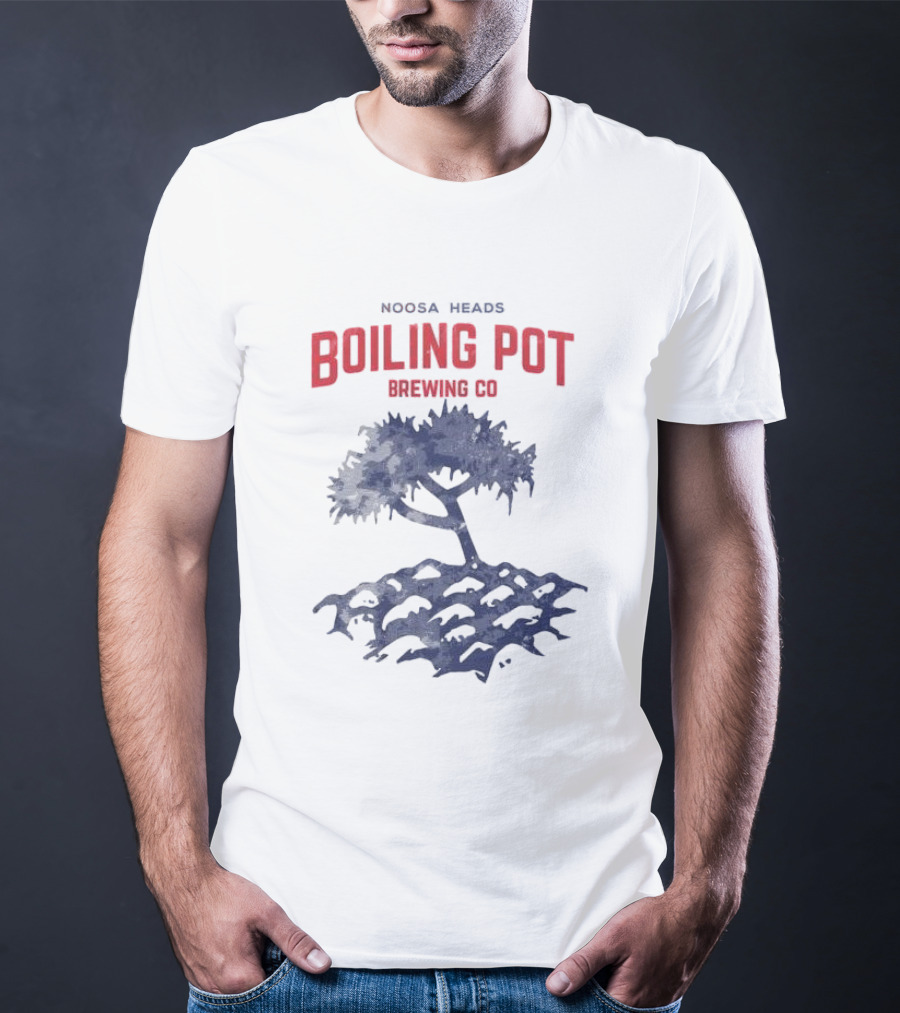 Noosa Heads Boiling Pot Brewing Co Tree And Waves T-Shirt