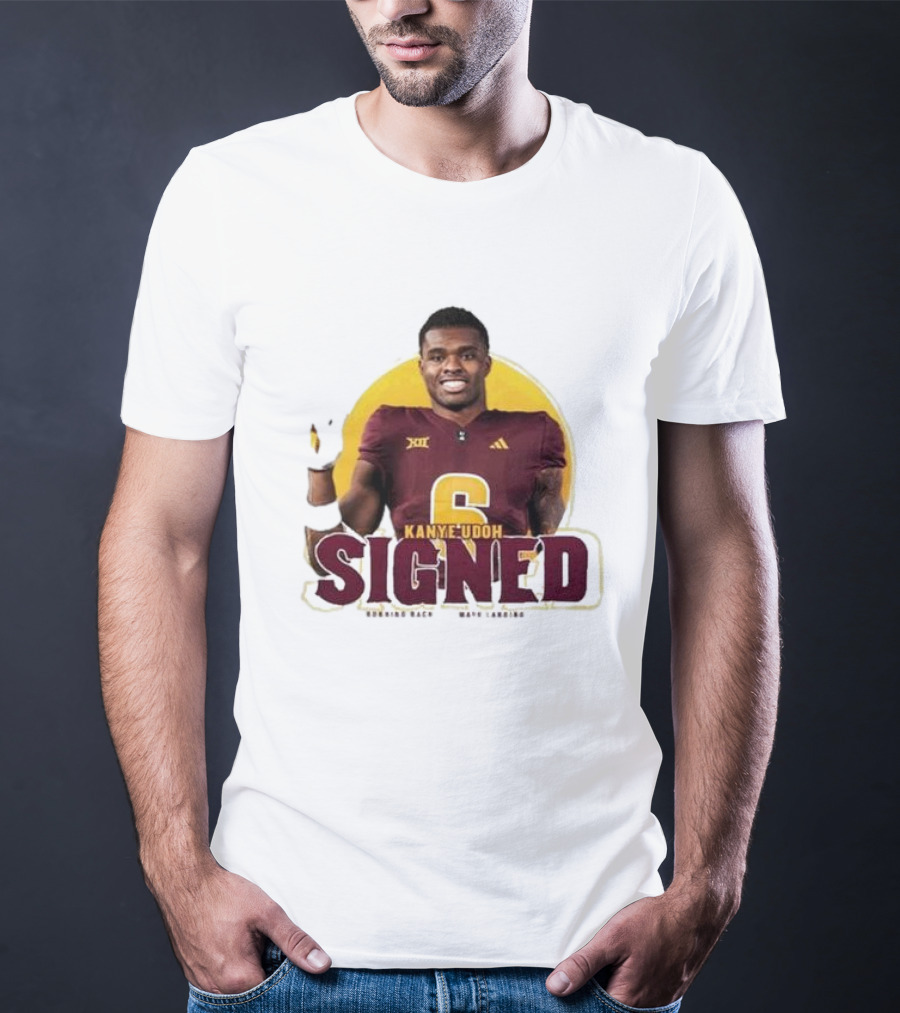 Kanye Udoh Signed Running Back Mays Landing Nj Football Player Number 6 T-Shirt