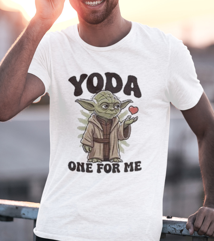 Yoda One For Me Star Wars Valentine's Day Message With Heart T-Shirt