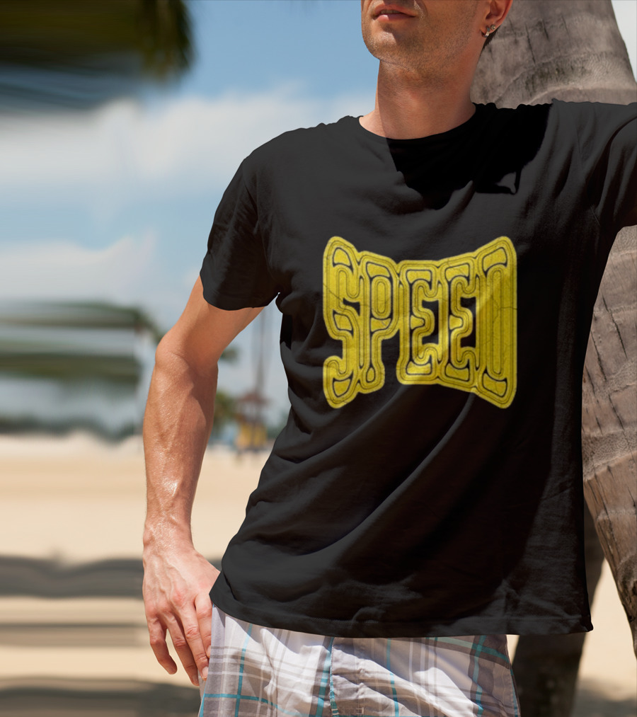 Ishowspeed Speed Gold Text Logo Bold Typography T-Shirt
