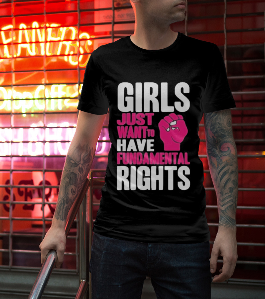 Cyndi Lauper Girls Just Want To Have Fundamental Rights Raised Fist Empowerment T-Shirt