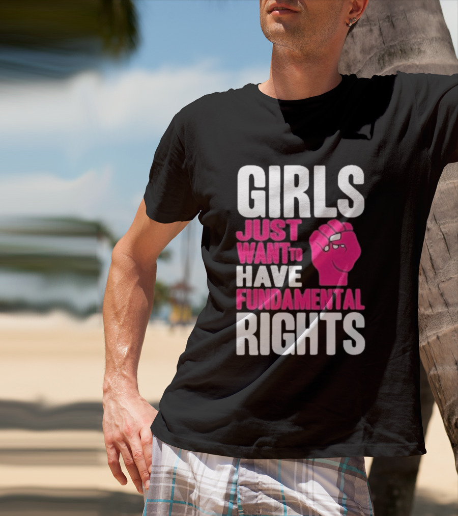 Cyndi Lauper Girls Just Want To Have Fundamental Rights Raised Fist Empowerment T-Shirt