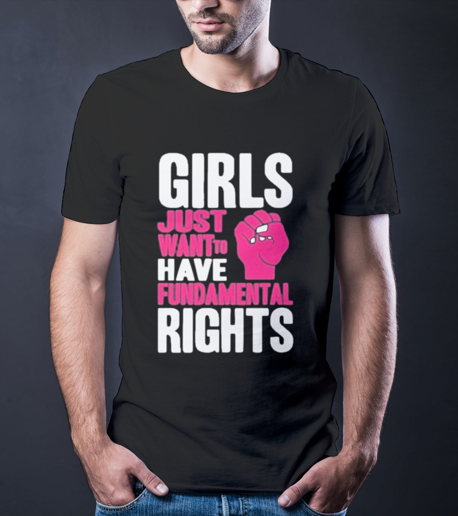 Cyndi Lauper Girls Just Want To Have Fundamental Rights Raised Fist Empowerment T-Shirt