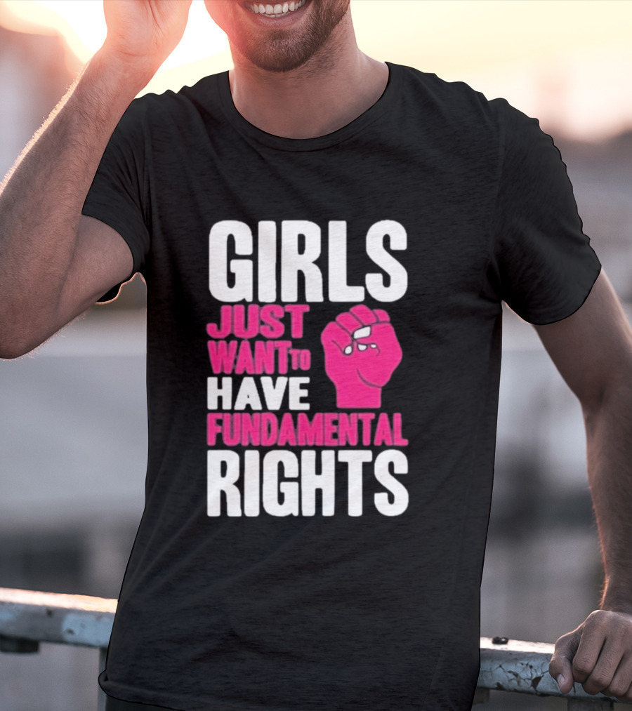 Cyndi Lauper Girls Just Want To Have Fundamental Rights Raised Fist Empowerment T-Shirt
