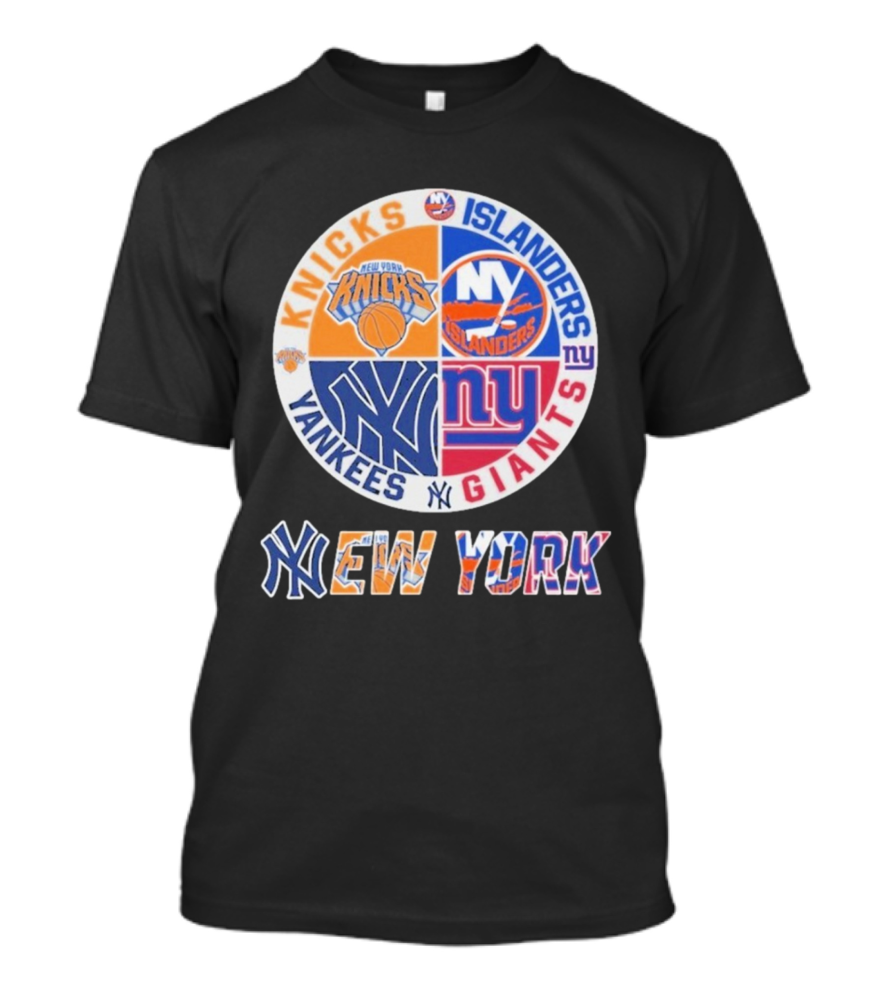 New York Knicks Islanders Yankees Giants Sports Fan Collection T-Shirt