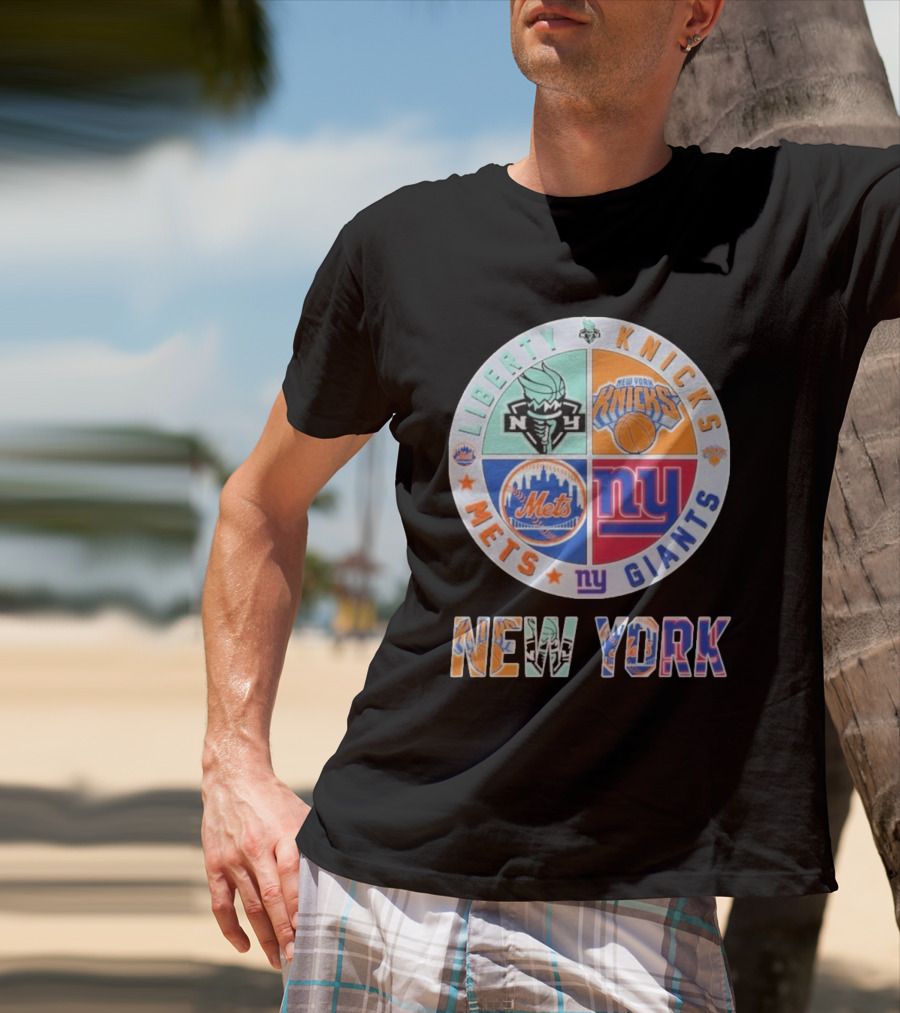 New York Liberty Knicks Mets Giants Yankees T-Shirt