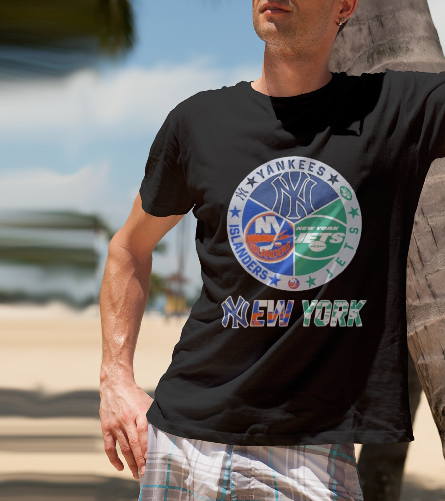 Yankees Islanders Jets New York Yankees X New York Jets X New York Islanders T-Shirt