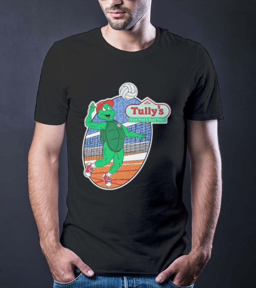 Tully’s Volleyball Great Food And Good Times Turtle Player T-Shirt