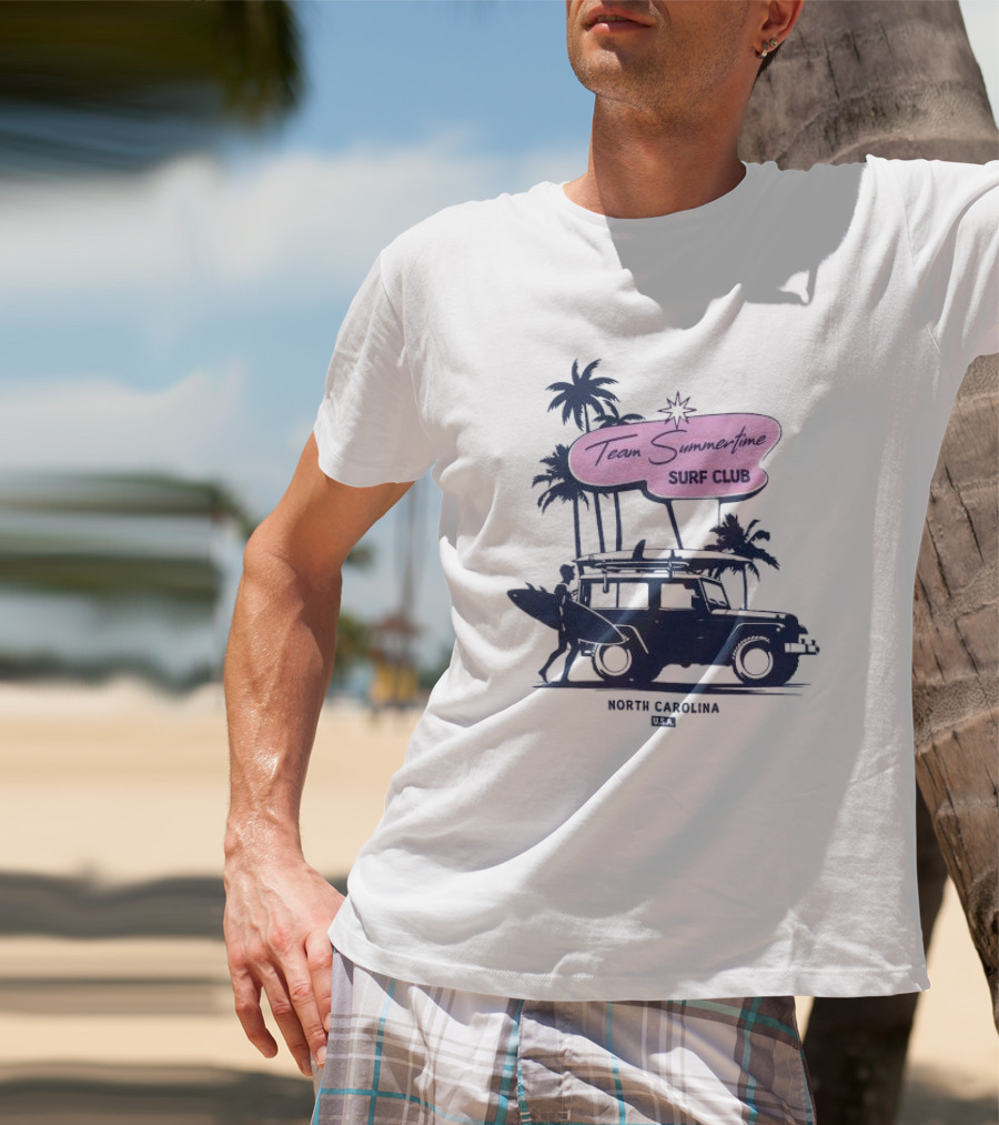 Team Summertime Surf Club Jeep Adventure North Carolina USA T-Shirt
