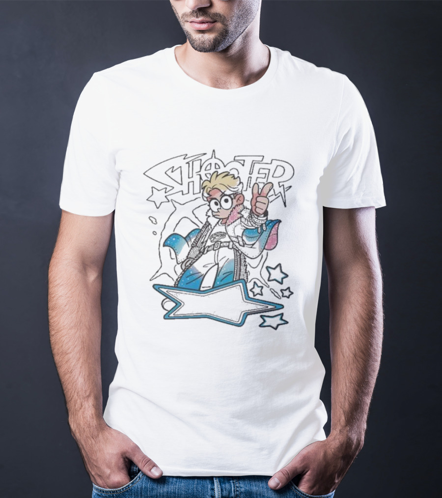 Umino Shota X Nielsen Shooter Collaboration Stars And Peace Sign T-Shirt