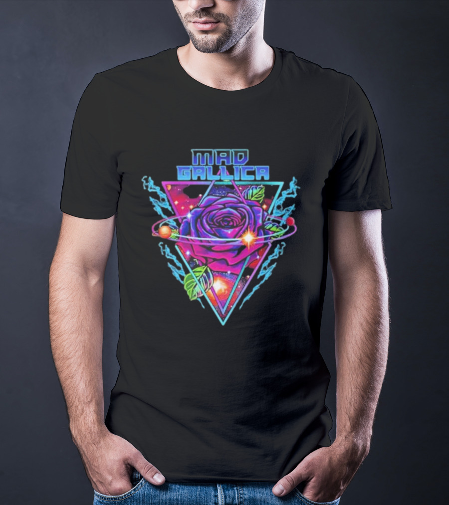 Mad Gallica Cosmic Rose Nebula Triangle T-Shirt