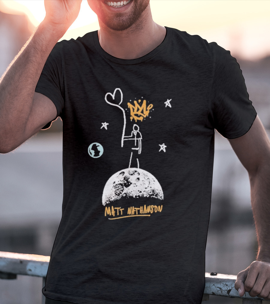Matt Nathanson King Of Unsimple Moon Art With Earth And Crown T-Shirt