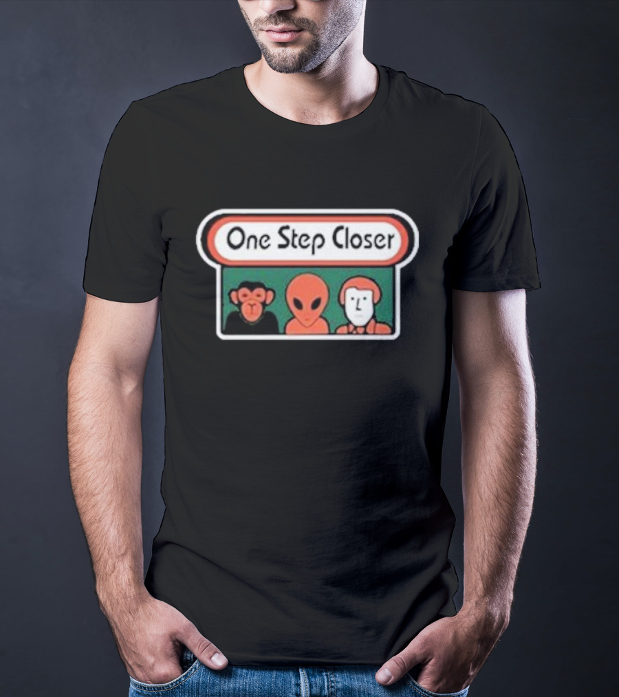 One Step Closer Alien Monkey Human Trio T-Shirt