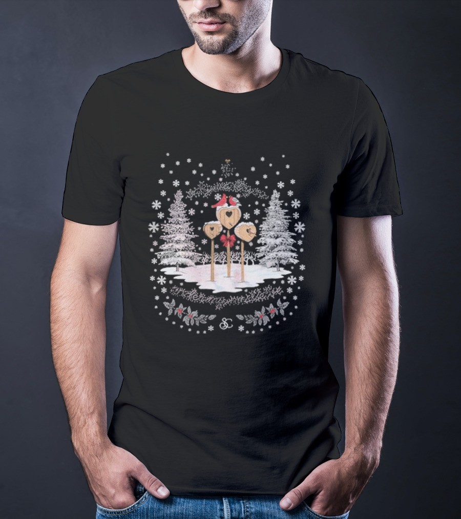 Sabrina Carpenter A Nonsense Christmas Snowy Trees And Heart Decorations T-Shirt