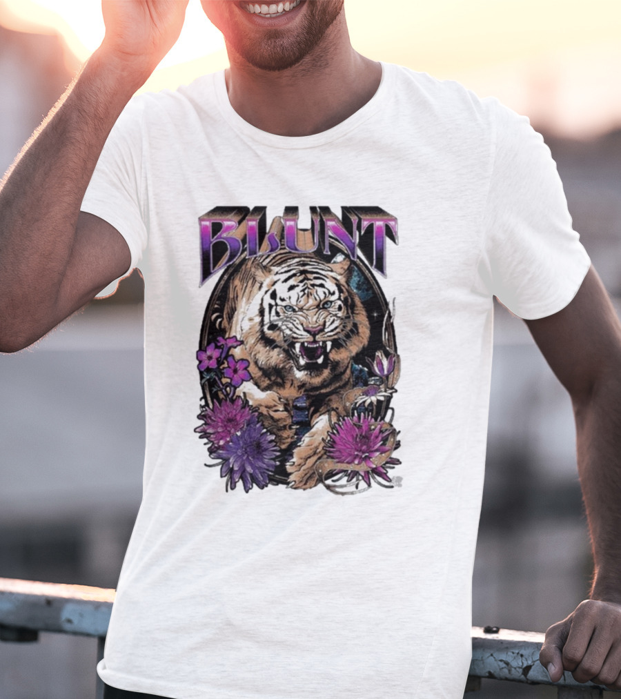 BLunt Fierce Tiger With Flowers T-Shirt