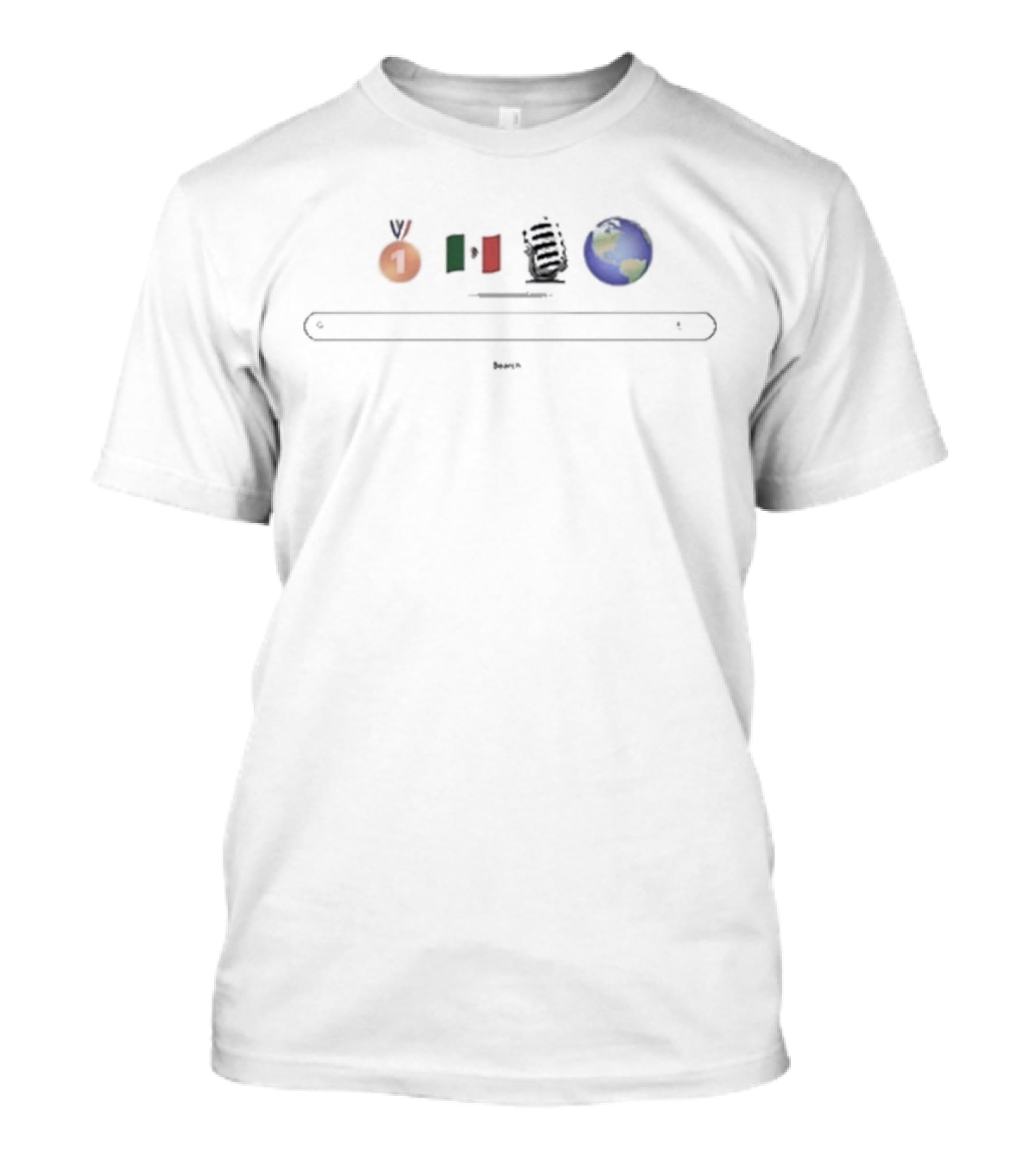 La Platica Podcast Emoji Mexican Flag Planet Search T-Shirt