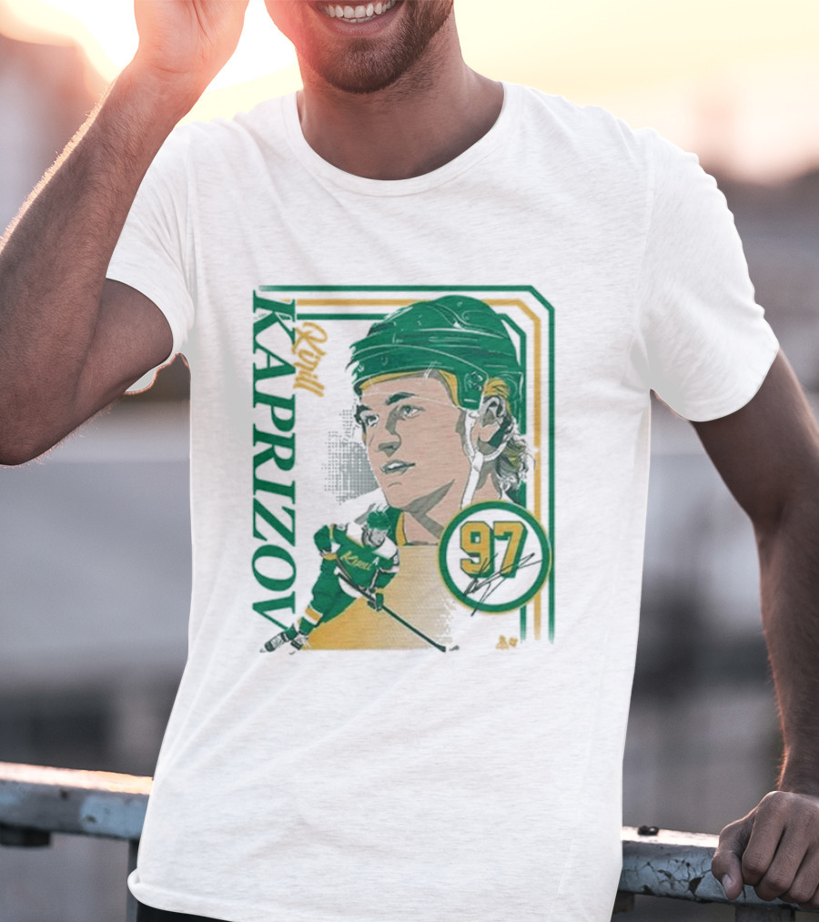 Kirill Kaprizov 97 Iconic Collage Frame T-Shirt