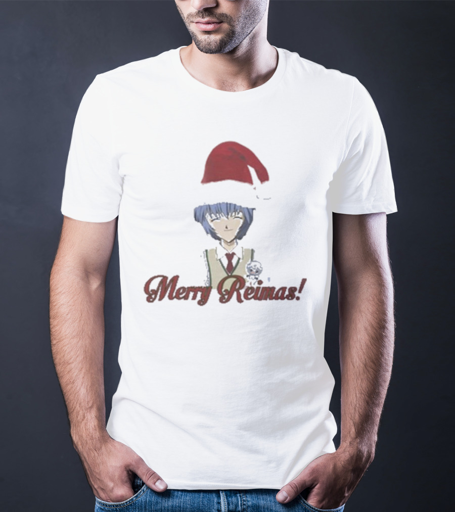 Merry Reimas Anime Character Santa Hat Holiday T-Shirt